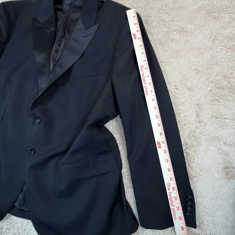 J.Crew Mens 52R Crosby Tuxedo Jacket Black Italian Wool Peak Lapel BM180 NEW